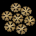Detailed view of golden metal mesh flower charm for DIY jewelry and handmade crafts - Six-Petal Flower (2#)