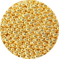 Polished golden ABS loose beads with high gloss metallic finish for DIY jewelry - 1mm (Hole-less) / Gold Plated