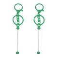 Set of two green metal gradient keychain pendants for DIY phone and earphone cases - 14.8x3cm / Green