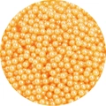 Vibrant orange faux pearls with glossy finish for DIY jewelry and garment making - 1mm (Hole-less) / Golden Yellow