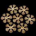 Macro detail of gold-plated copper wire flower petals with mesh texture for DIY jewelry - Six-Petal Mesh Flower (5#)