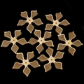 Detailed view of six golden filigree flower petals with hollow mesh design for DIY jewelry - Petal Styled Mesh Piece (8#)