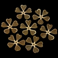Macro shot of 7-piece golden wire mesh heart flower pendants for DIY jewelry making - Heart-Shaped Five-Petal Mesh (9#)