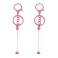 Chiusura a moschettone rosa opaco e set di anelli per portachiavi e accessori fai-da-te - 14.8x3cm / Rosa