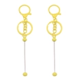 Coppia di portachiavi giallo vivace con moschettoni e lunghe aste in metallo lucido - 14.8x3cm / Giallo