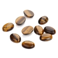 Cabochons ovales en œil de tigre poli avec bandes dorées pour la création de bijoux DIY - 5004 Oeil de Tigre / 10*14mm