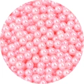 Polished light pink round faux pearls with glossy finish for DIY jewelry making - 1mm(Hole-less) / Light Pink