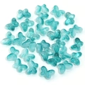 Translucent light blue glass butterfly beads with embossed texture for DIY jewelry - 10*14mm (50 Pieces/Pack) / Style 1-1