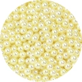 Polished cream white round imitation pearls for DIY jewelry and garment decoration - 1mm(Hole-less) / 19# Light Yellow