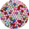 Vibrant multi-colored glossy ABS faux pearls for DIY jewelry and garment making - 1mm(Hole-less) / Mixed Colors
