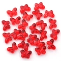 Translucent red gradient glass butterfly beads for DIY jewelry making and hairpins - Style 1-6