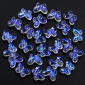 Blue and purple gradient butterfly glass beads with aurora finish for DIY jewelry - Style 1-7