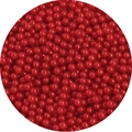 Vibrant red round imitation pearls with high-gloss finish for DIY jewelry and crafts - 1mm (Hole-less) / 23# Red