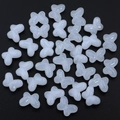 Translucent milky white butterfly-shaped resin beads with a subtle marbled texture - Style 1-8