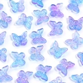Blue and purple gradient butterfly beads with glitter for DIY jewelry and hairpins - Style 2-1#