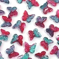 DIY rose red and cyan gradient glass butterfly beads for handmade jewelry design - Style 2-2#