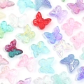 Gradient butterfly beads for jewelry making with colorful resin and glitter accents - Style 2-4#