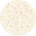 Bulk glossy cream white faux ABS pearls for DIY jewelry making and clothing crafts - 1mm(Hole-less) / Off White