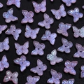 Lavender butterfly-shaped gradient glass beads with iridescent coating for DIY jewelry - Style 2-5#