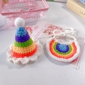 Ensemble chapeau de fête et bavoir arc-en-ciel au crochet pour chats et chiens - Ensemble Chapeau + Bavette Arc-en-ciel
