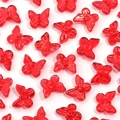 DIY butterfly beads in gradient red finish with sparkling gold powder for jewelry - Style 2-7#