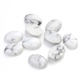 Λειασμένοι οβάλ λευκοί πολύτιμοι λίθοι howlite με γκρι φλέβες για κατασκευή κοσμημάτων - 5034 Λευκός Χαουλίτης