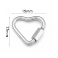Gold-plated heart-shaped stainless steel screw lock connector for DIY jewelry 19mm - Heart Style 19x17mm / Steel