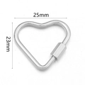 Herz-Schraubkarabiner aus Edelstahl in Silber, 25mm x 23mm, für DIY-Schmuckherstellung - Herz Stil 25x23mm / Stahlfarben