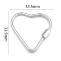 Herzförmiger Edelstahl Schraubverschluss in Silber 33,5mm für DIY-Schmuck - Herz Stil 33.5x33.5mm / Stahlfarben