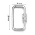 Rechteckiger Schraubverschluss aus silbernem Edelstahl, 25mm x 14mm DIY-Schmuckzubehör - Rechteck Stil 25x14mm / Stahlfarben