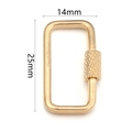 Goldener rechteckiger Schraubverschluss 25mm x 14mm aus Edelstahl für DIY-Schmuck - Rechteck Stil 25x14mm / Gold