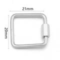 Quadratischer silberner Edelstahl-Schraubverschluss für DIY-Schmuck, Größe 21x20mm - Quadrat Stil 21x20mm / Stahlfarben
