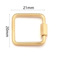 Goldener quadratischer Titanstahl-Schraubkarabiner für DIY-Schmuck, 21x20mm Abmessungen - Quadrat Stil 21x20mm / Gold