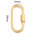 Ovaler Schraubverschluss aus goldenem Titanstahl für DIY-Schmuck, 29 mm Höhe x 14 mm Breite - Oval Stil 29x14mm / Gold