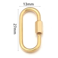 27mm vergoldeter ovaler Schraubverschluss für DIY-Schmuck und Schlüsselanhänger - Oval Stil 27x13mm / Gold