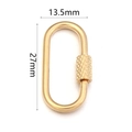 Goldener Karabinerverschluss aus Titanstahl, ovale Form, Größe 27mm x 13,5mm - Oval Stil 27x13.5mm / Gold