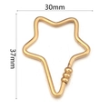 Goldener sternförmiger Edelstahl-Karabiner Schlüsselanhänger, 30mm x 37mm DIY Zubehör - Stern Stil 37x30mm / Gold