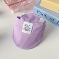 Light purple adjustable pet sun hat with chin strap and cute brand label for small dogs - S / Purple