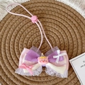 Rosa und lila Schleifenhalsband mit süßem Schweinchen und verstellbarem Band für Haustiere - S / Lila