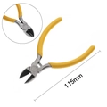 Detail of 115mm yellow mini diagonal cutting pliers with spring-loaded carbon steel head - Side Cutter Pliers