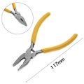 Close-up of 117mm precision long nose pliers with yellow non-slip handles for DIY - Combination Pliers