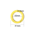 Detail view of 41mm yellow spring O-ring with exact dimension measurements and specifications - 35mm / Yellow