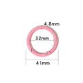 Detailed size chart of pink 32mm inner diameter spring O-ring buckle for bag straps - 35mm / Pink
