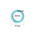 Light blue 32mm inner diameter spring O-ring buckle for bag straps and DIY crafts - Blue