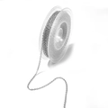 Gepolijste zilveren platte ovale schakelketting op rol voor doe-het-zelf sieraden maken - Kettingbreedte 2mm Lengte 3mm (10 Yards/Rol) / Wit K/Zilver