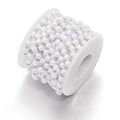 Cadena de perlas blancas en carrete para creación de joyas DIY y manualidades - Plateado