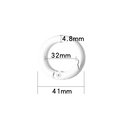 White 41mm spring O-ring buckle for bag straps and DIY accessories with measurements - 35mm / White