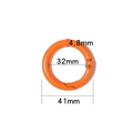 Orange 32mm spring ring buckle with polished finish and detailed dimensions - 35mm / Orange