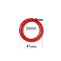 32mm bright red painted metal spring O-ring buckle for bag straps and DIY accessories - Red
