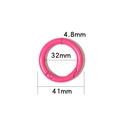 Rose pink 32mm inner diameter metal spring O-ring buckle for bag straps and DIY crafts - Rose Red